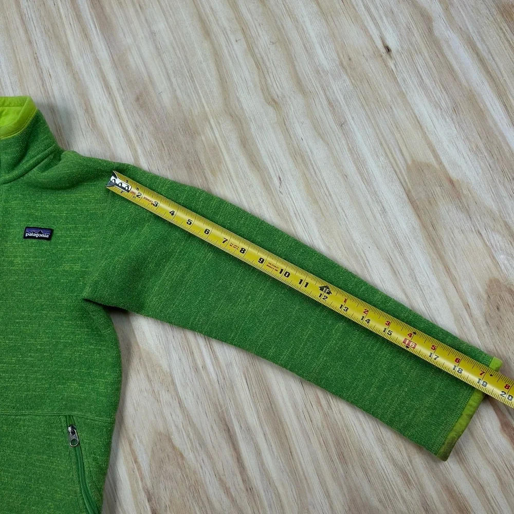 Patagonia Better‎ Sweater Jacket Boys Large 12 Green Fleece Full Zip Pockets